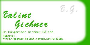 balint gichner business card